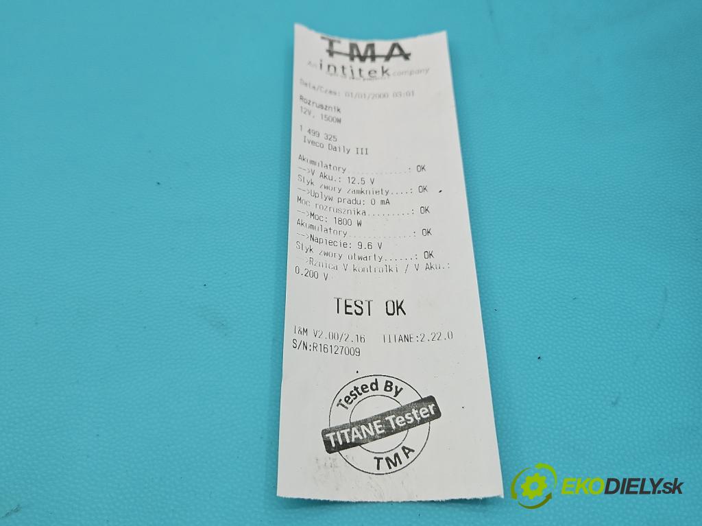 Iveco Daily III 1999-2006 2.8 TD 110 hp manual 81 kW 2800 cm3 5- startér:  (Startér)