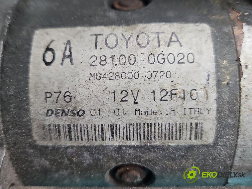 Toyota Corolla Verso II 2004-2009 2.0 D4D 116 HP manual 85 kW 1995 cm3 5- štartér 28100-0G020 (Štartér)