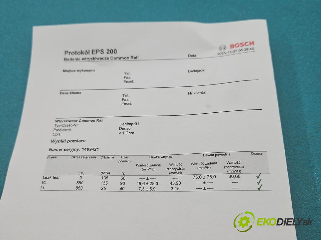 Toyota Corolla Verso II 2004-2009 2.0 D4D 116 HP manual 85 kW 1995 cm3 5- vstrek 23670-0G010 (Vstrekovač paliva)