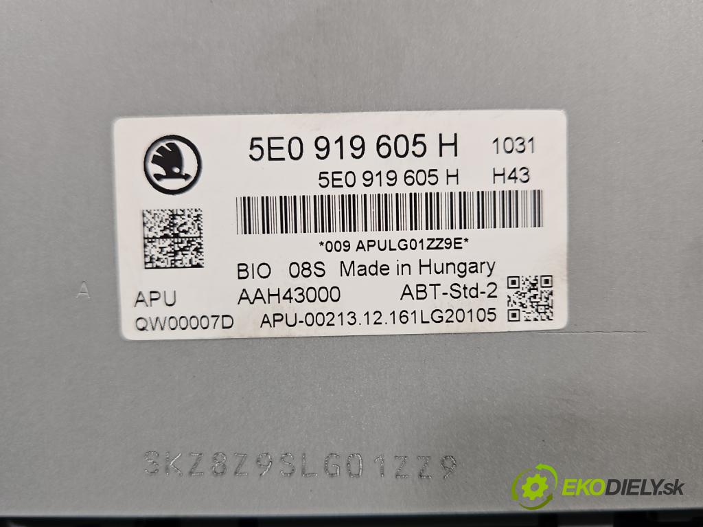 Skoda Octavia III 2013- 2.0 tdi 150 hp manual 110 kW 1968 cm3 5- Radio továrna: 5E0919605H