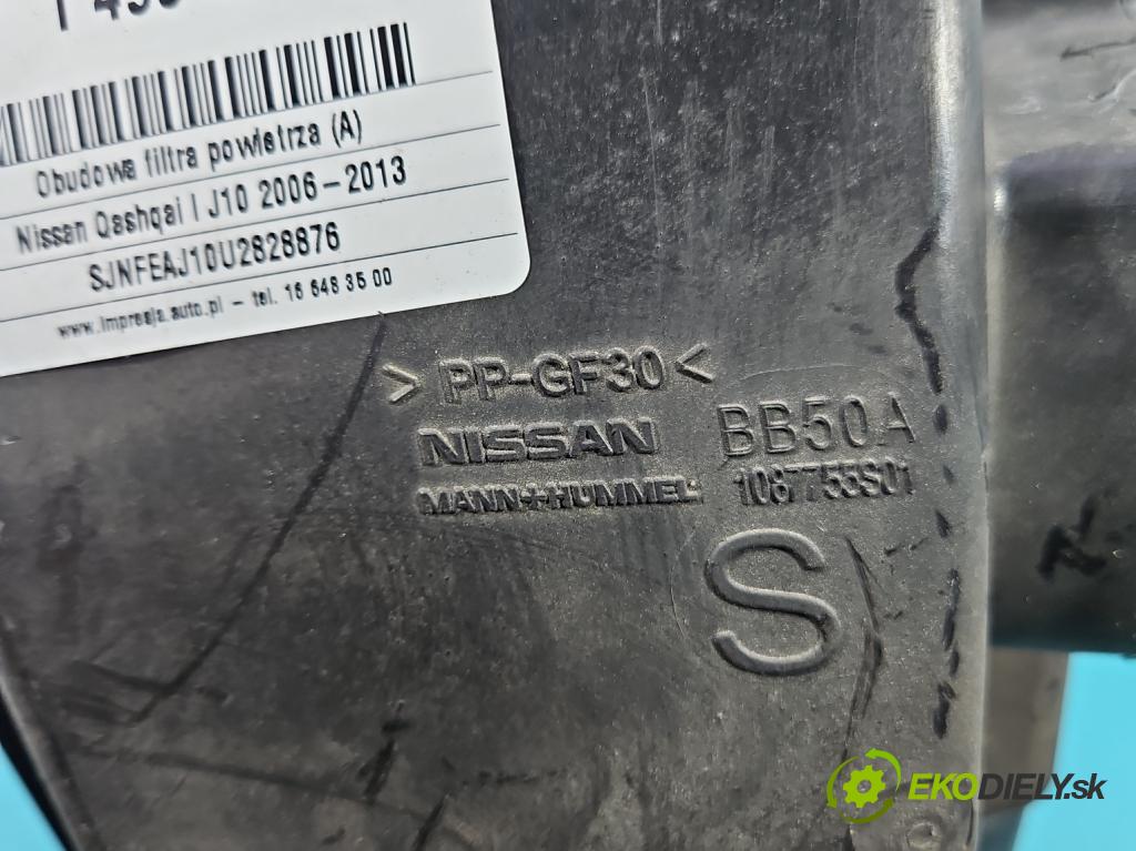 Nissan Qashqai I J10 2006-2013 1.6 dci 131 HP manual 96 kW 1598 cm3 5- obal filtra vzduchu 1087755S01 (Obal vzduchového filtra)