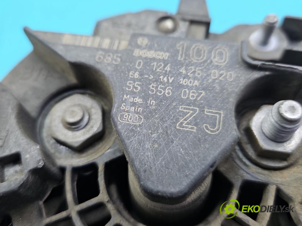 Opel Meriva A 2002-2010 1.6 16V 105 HP manual 77 kW 1598 cm3 5- Alternator 0124425020 (Alternátor)