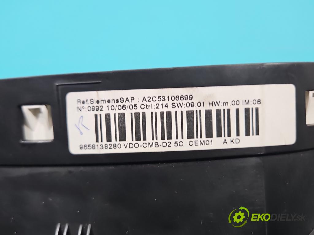 Peugeot 407 2.0 hdi 136 HP manual 100 kW 1997 cm3 5- prístrojovka/ budíky 9658138280 (Prístrojová doska)