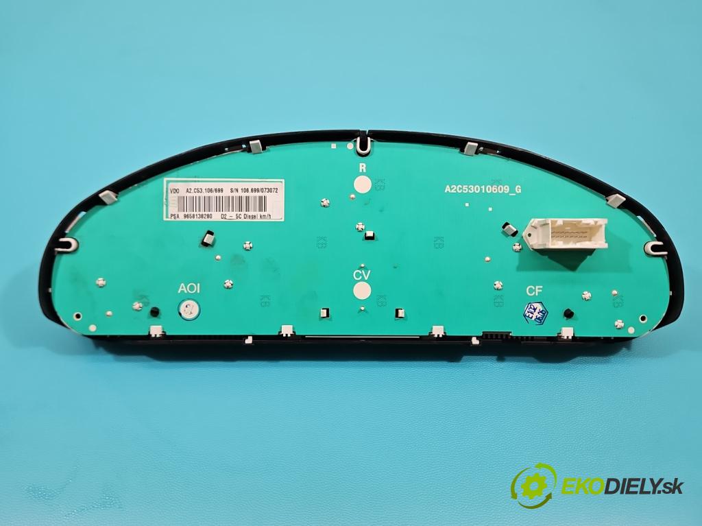 Peugeot 407 2.0 hdi 136 HP manual 100 kW 1997 cm3 5- prístrojovka/ budíky 9658138280 (Prístrojová doska)