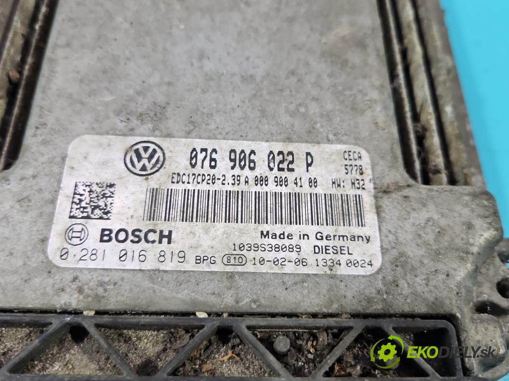 Vw Crafter 2006-2016 2.5 tdi 136 HP manual 100 kW 2461 cm3 5- riadiaca jednotka motora 076906022P