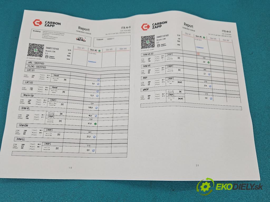 Saab 9-3 II 2002-2012 1.9 TiD 120 HP manual 88 kW 1910 cm3 4- vstrek 0445110165 (Vstrekovač paliva)