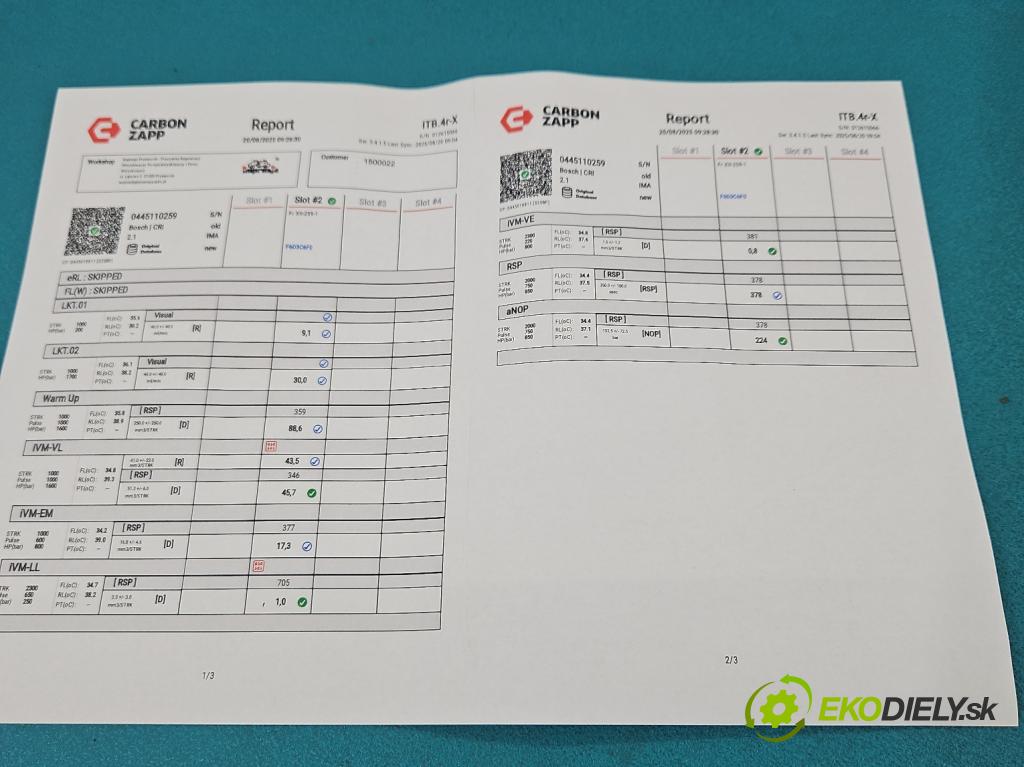 Volvo V50 1.6 D 109 HP manual 80 kW 1560 cm3 5- vstrek 0445110259 (Vstrekovač paliva)