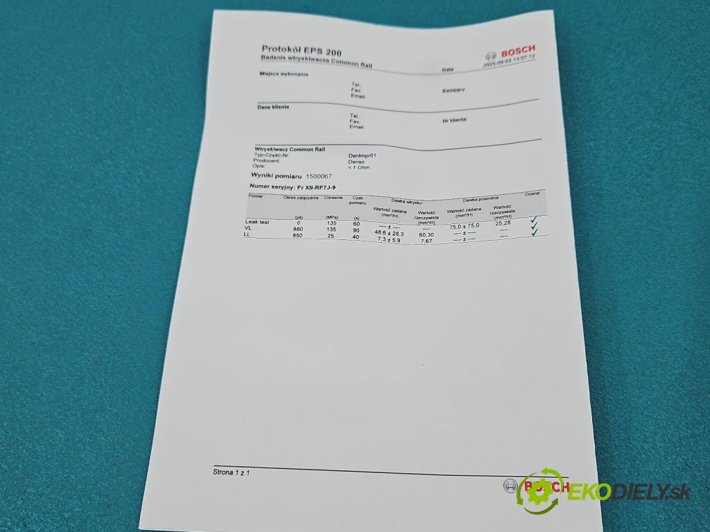 Mazda 5  2005-2010 2.0 citd 110 HP manual 81 kW 1998 cm3 5- vstrek RF7J (Vstrekovač paliva)