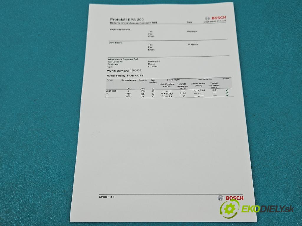 Mazda 5  2005-2010 2.0 citd 110 HP manual 81 kW 1998 cm3 5- vstrek RF7J (Vstrekovač paliva)