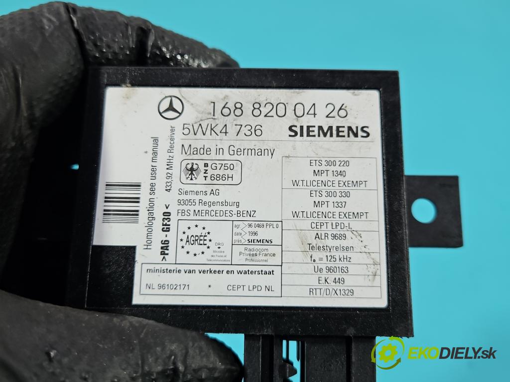 Mercedes A W168 1997-2004 1.6 102 HP manual 75 kW 1598 cm3 5- Spínačka  (Spínacia skrinka)