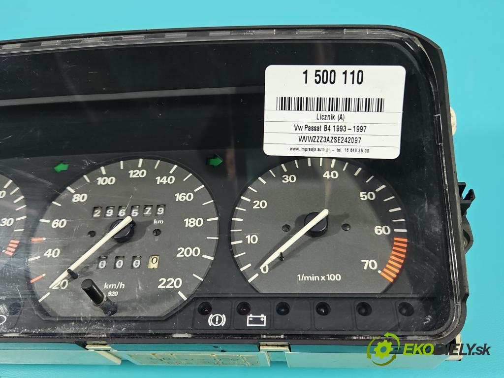 Vw Passat B4 1993-1997 1.8 90 HP manual 66 kW 1781 cm3 5- prístrojovka/ budíky 3A0919059 (Prístrojová doska)