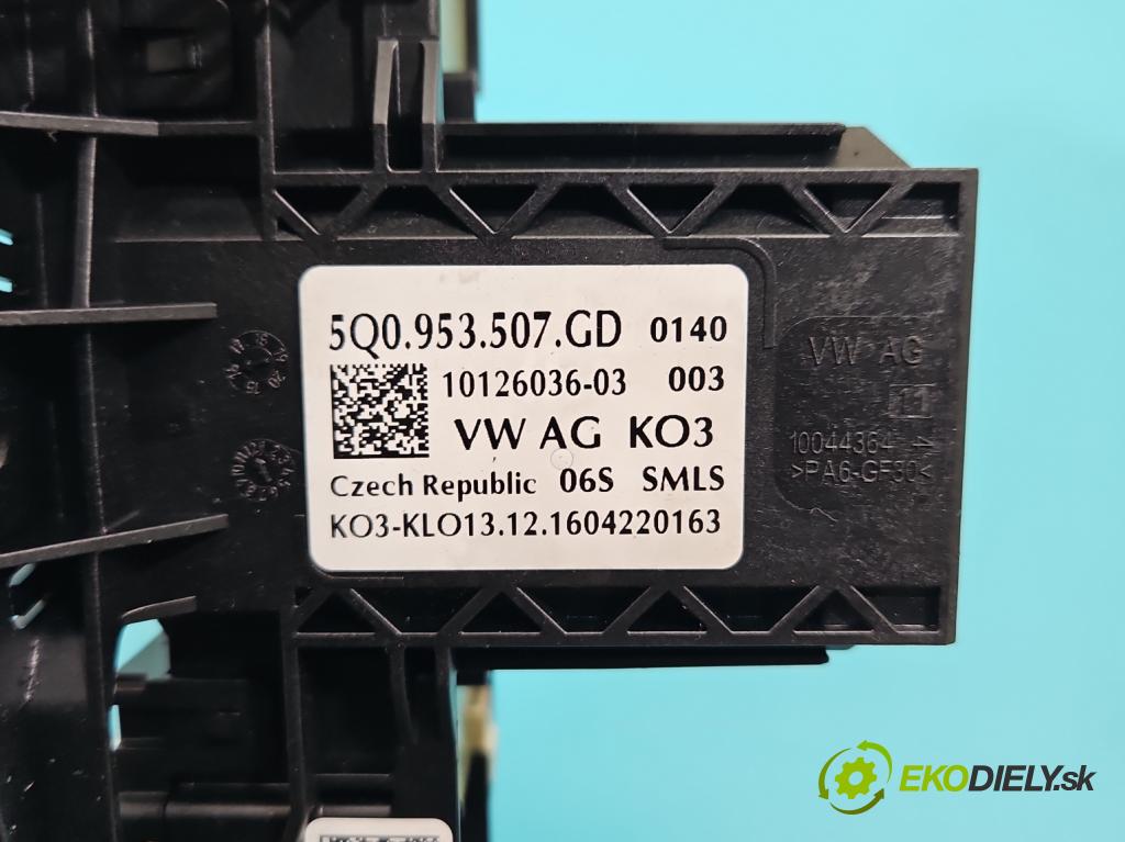 Skoda Octavia III 2013- 2.0 tdi 150 HP manual 110 kW 1968 cm3 5- prepínač komplex: 5Q0953507GD (Prepínacie páčky pod volantom)