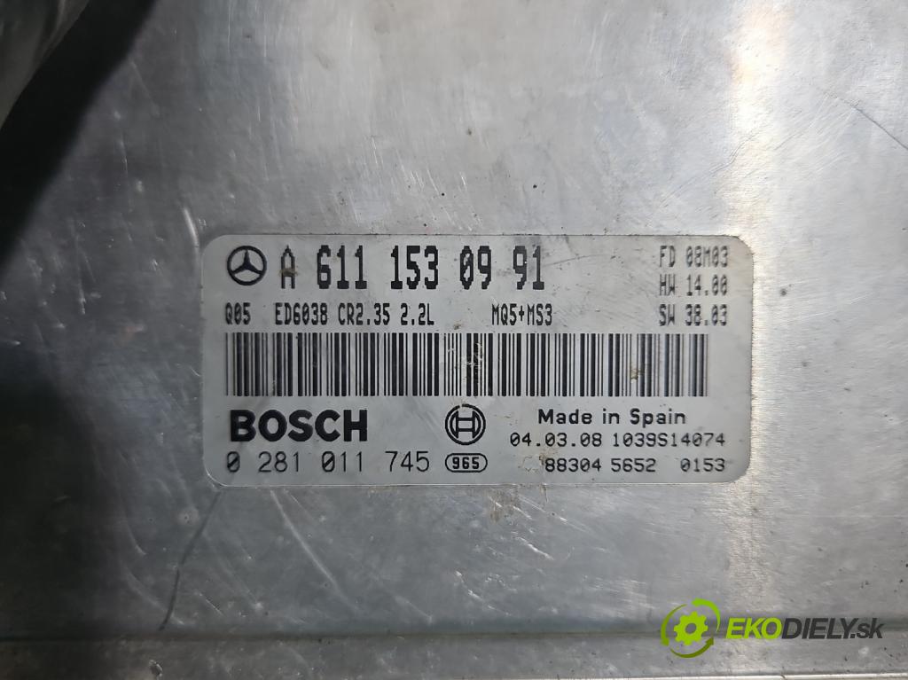 Mercedes Sprinter I 1995-2006 2,2.0 cdi 129 hp manual 95 kW 2148 cm3 5- řídící jednotka motoru 0281011745