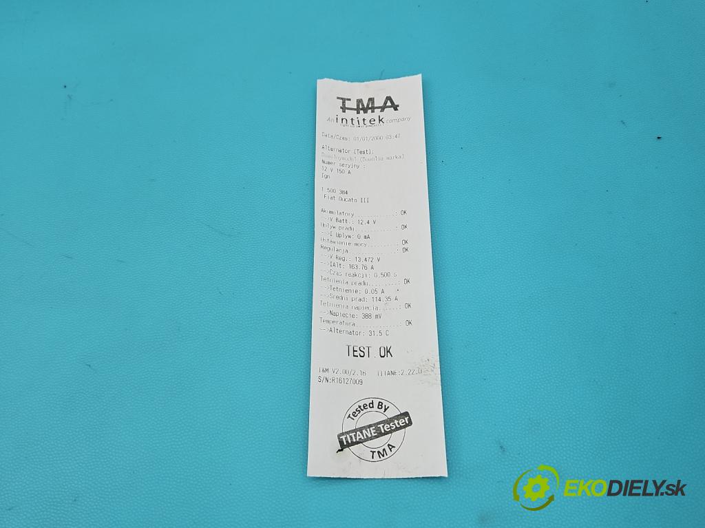 Fiat Ducato III 2006-2014 2.2 jtd 101 HP manual 74 kW 2198 cm3 5- Alternator (Alternátor)