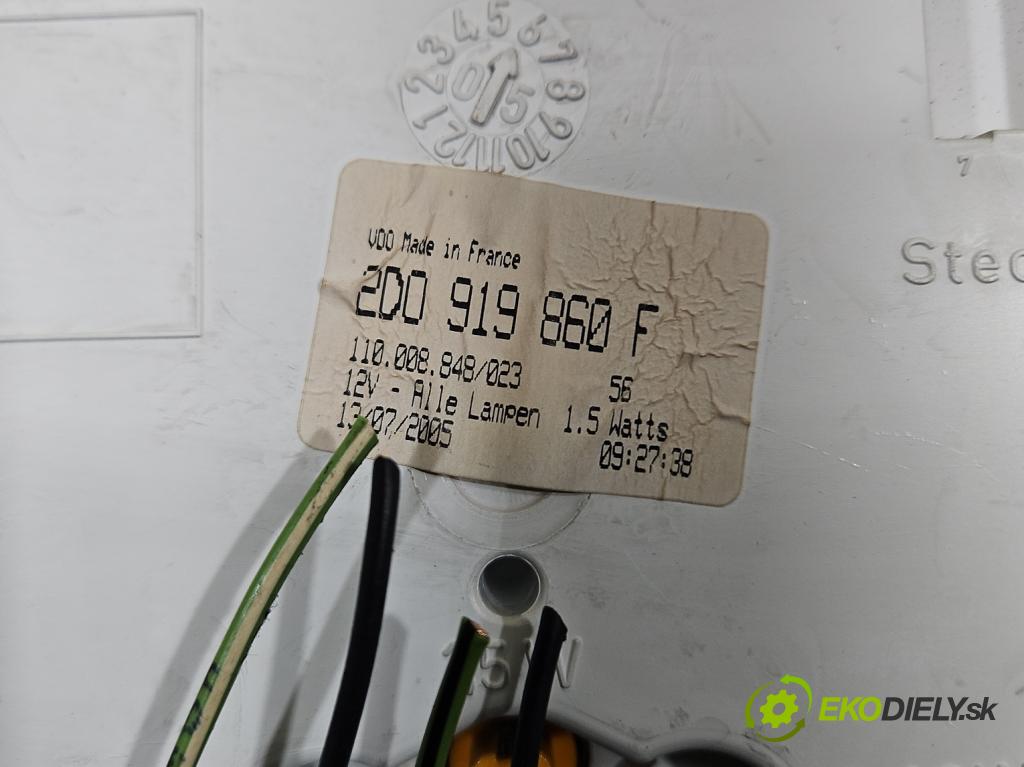 Vw LT II 1996-2006 2.5 tdi 95 HP manual 70 kW 2461 cm3 4- prístrojovka/ budíky 2D0919860F (Prístrojová doska)