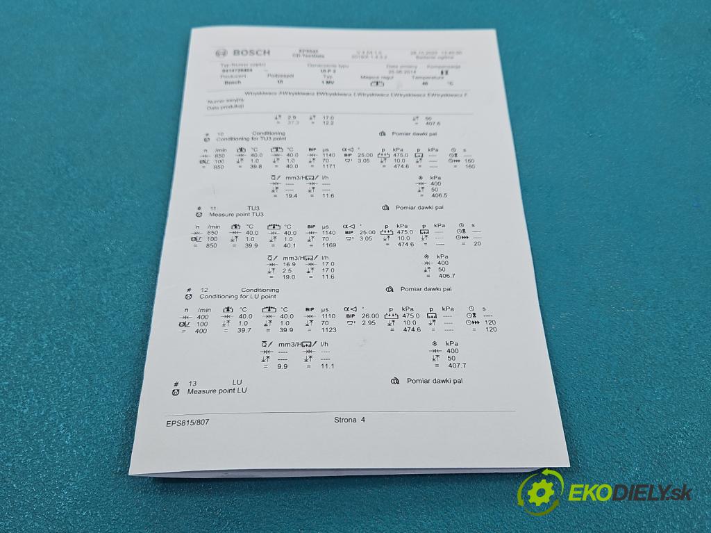 Audi A4 B7 2004-2008 2.0 tdi 140 HP manual 103 kW 1968 cm3 5- vstrekovacie čerpadlo 0414720404 (Vstrekovač paliva)