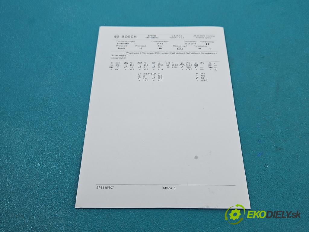 Audi A4 B7 2004-2008 2.0 tdi 140 HP manual 103 kW 1968 cm3 5- vstrekovacie čerpadlo 0414720404 (Vstrekovač paliva)