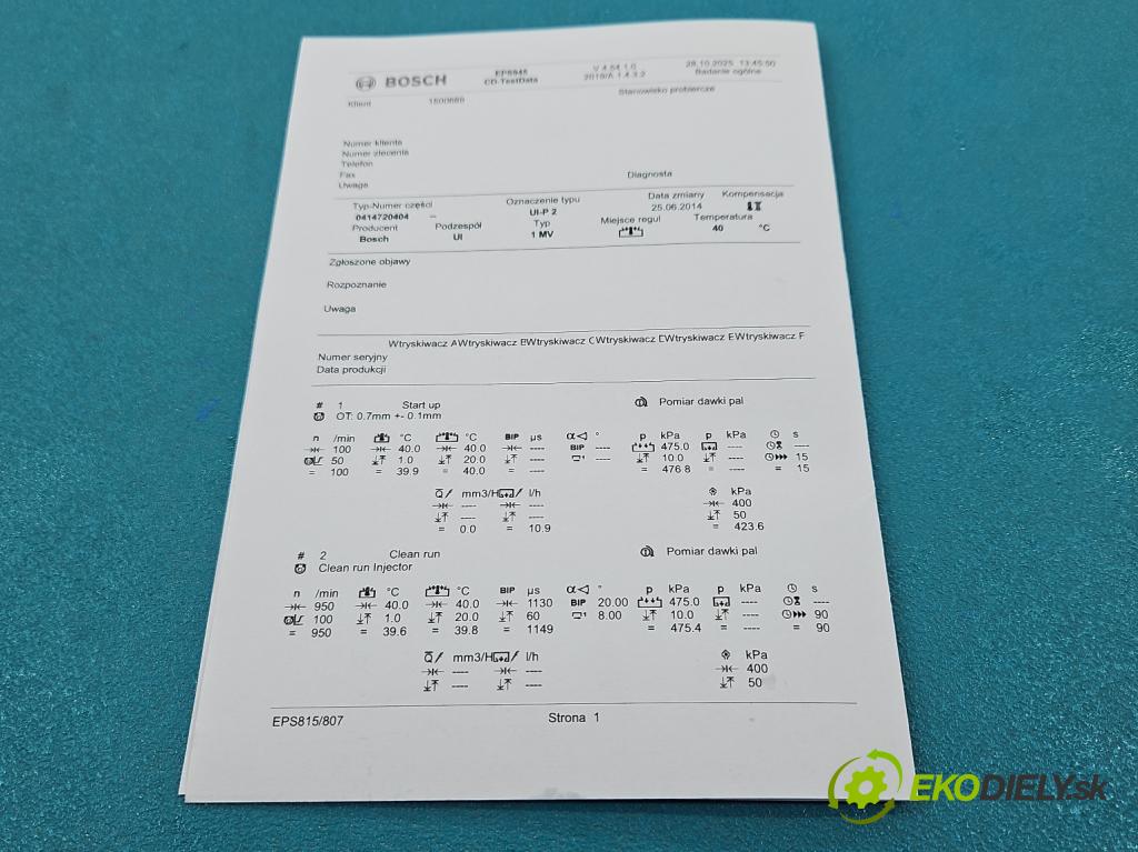 Audi A4 B7 2004-2008 2.0 tdi 140 HP manual 103 kW 1968 cm3 5- vstrekovacie čerpadlo 0414720404 (Vstrekovač paliva)