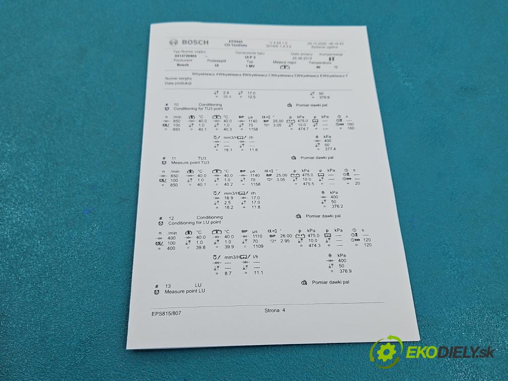 Audi A4 B7 2004-2008 2.0 tdi 140 HP manual 103 kW 1968 cm3 5- vstrekovacie čerpadlo 0414720404 (Vstrekovač paliva)