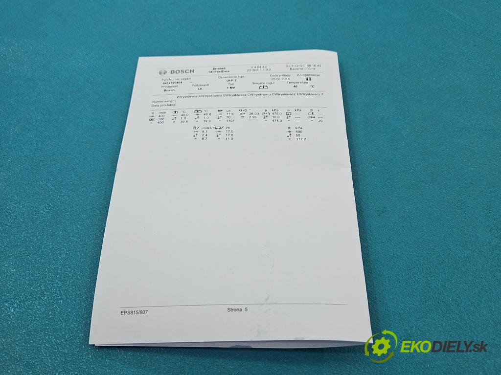 Audi A4 B7 2004-2008 2.0 tdi 140 HP manual 103 kW 1968 cm3 5- vstrekovacie čerpadlo 0414720404 (Vstrekovač paliva)