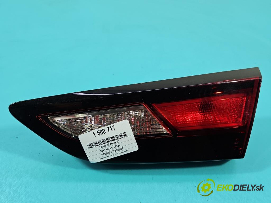 Opel Astra V  2015-2022 1.5 cdti 122 hp manual 90 kW 1496 cm3 5- světlo zadní pravé 39098789 (Klika dveří ostatní)