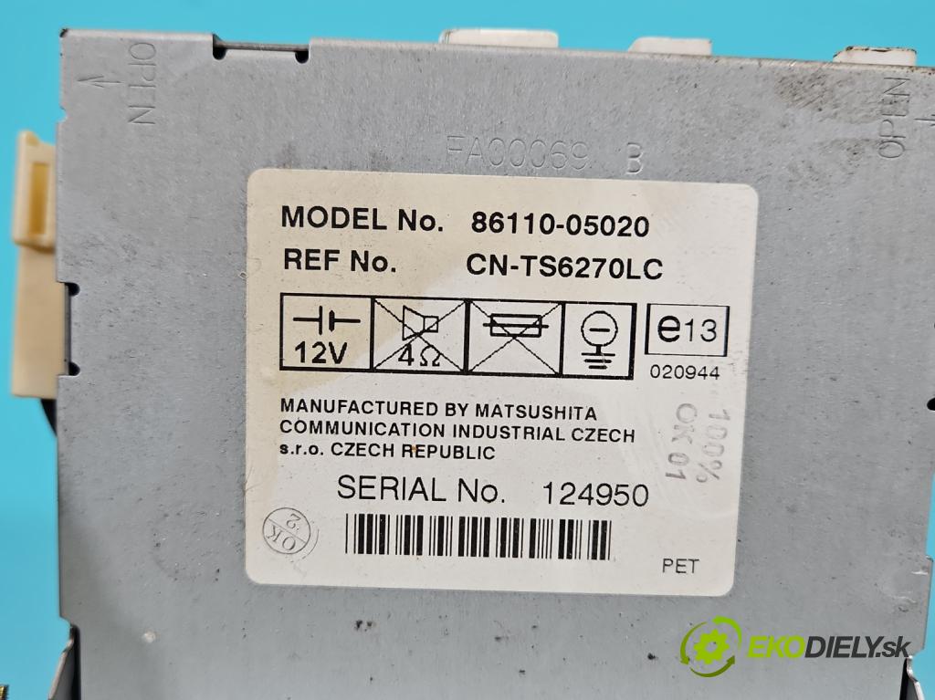 Toyota Avensis II T25 2003-2008 2.0 D4D 116 HP manual 85 kW 1995 cm3 5- Zobrazit: 86110-05020 (Prístrojová doska)