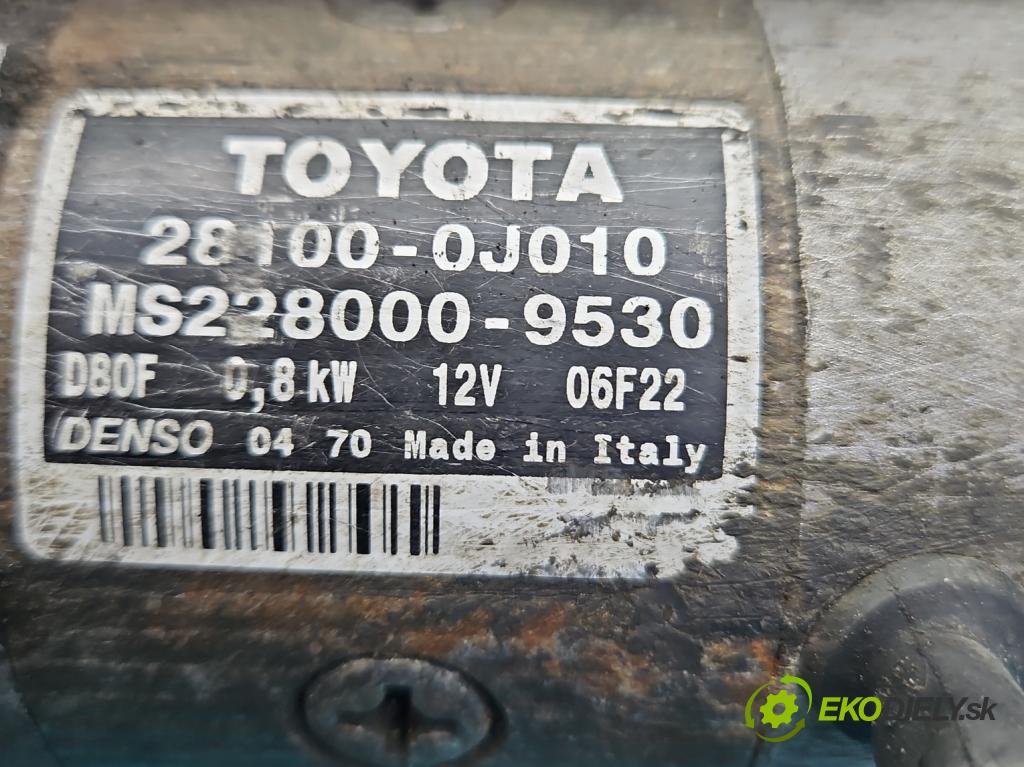 Toyota Yaris I 1999-2005 1.0 vvti 65 HP manual 48 kW 998 cm3 3- štartér 28100-0J010 (Štartér)