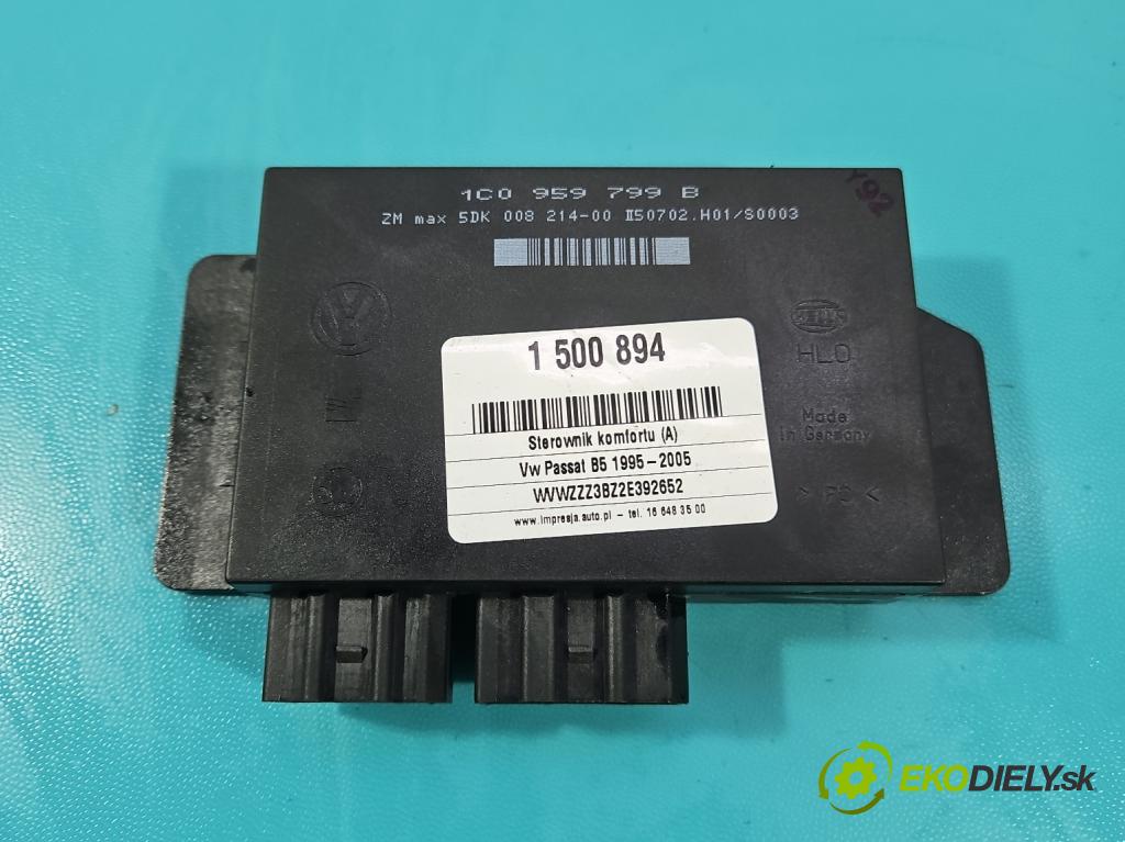 Vw Passat B5 1995-2005 1.9 tdi 101 hp manual 74 kW 1896 cm3 5- řídící jednotka komfortu 1C0959799B