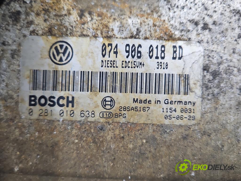 Vw LT II 1996-2006 2.5 tdi 95 hp manual 70 kW 2461 cm3 4- řídící jednotka motoru 0281010638
