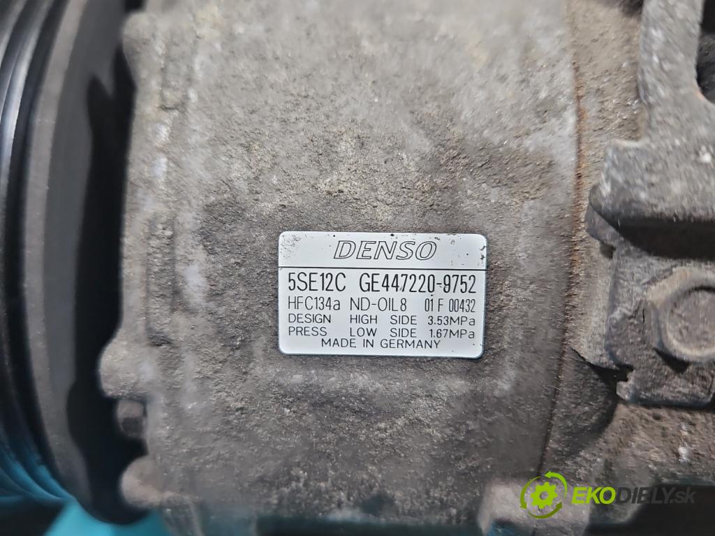 Toyota Avensis II T25 2003-2008 2.0 D4D 116 hp manual 85 kW 1995 cm3 5- Kompresor: klíma 447220-9752 (Kompresor klimatizace)