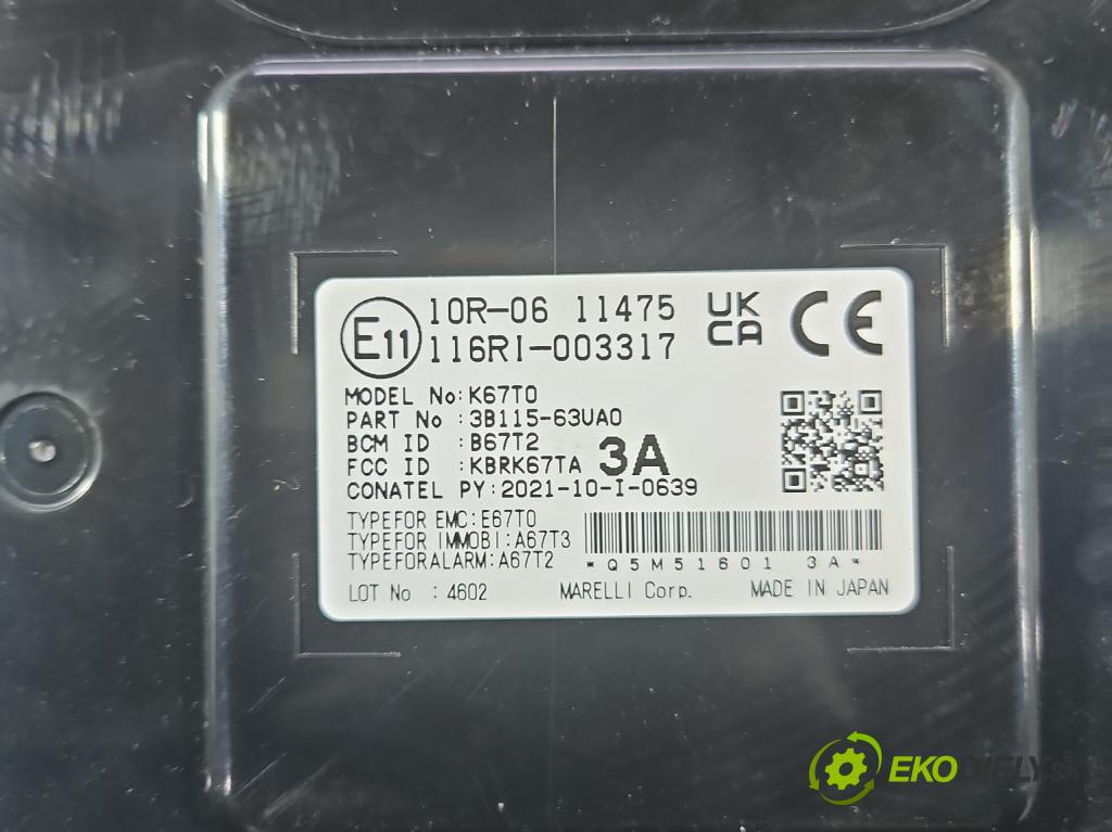 Suzuki Vitara II 2015- 1.5 16V 102 HP automatic 75 kW 1462 cm3 5- riadiaca jednotka ostatné 3B115-63UA0
