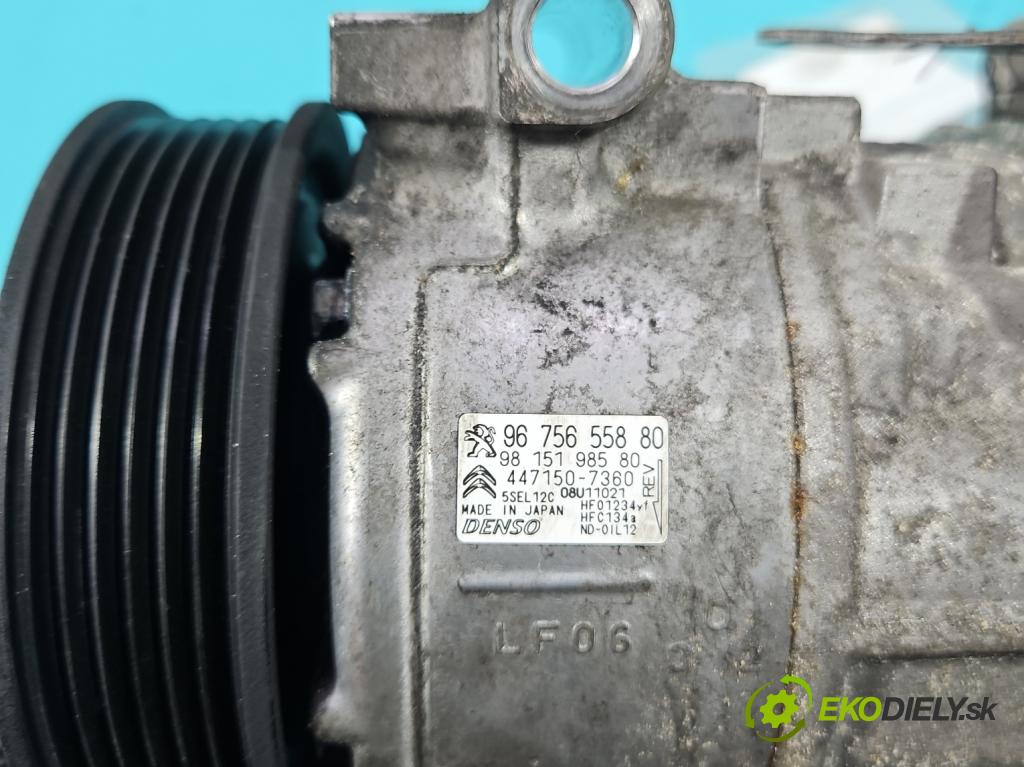 Peugeot 3008 II 2016-2023 2.0 hdi 150 HP manual 110 kW 1997 cm3 5- Kompresor: klimatizácie 9675655880 (Kompresor klimatizácie)