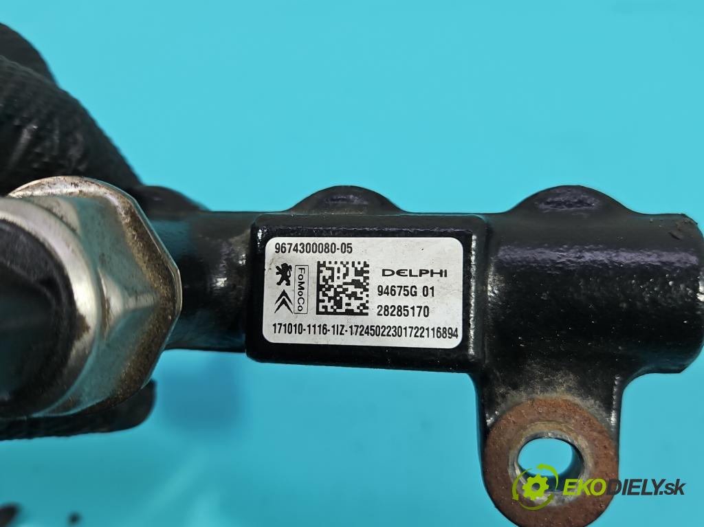 Peugeot 3008 II 2016-2023 2.0 hdi 150 HP manual 110 kW 1997 cm3 5- lišta vstrekovacia 9674300080-05 (Vstrekovacia lišta)