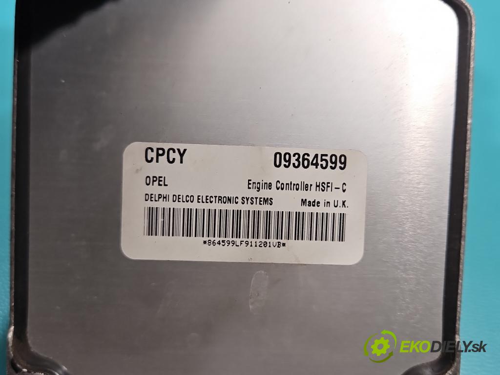 Opel Vectra B 1995-2002 1.6 16V 101 hp manual 74 kW 1598 cm3 4- řídící jednotka motoru 09364599
