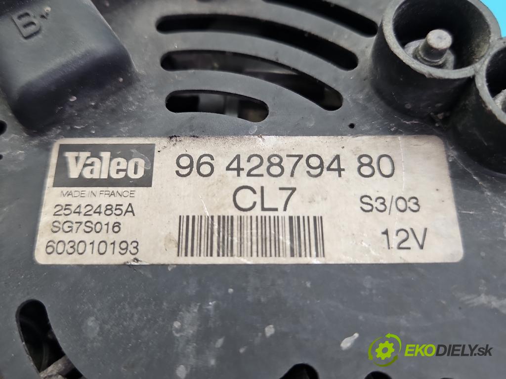 Citroen C3 I 2002-2009 1.1 8V 60 HP manual 44 kW 1124 cm3 5- Alternator 9642879480 (Alternátor)