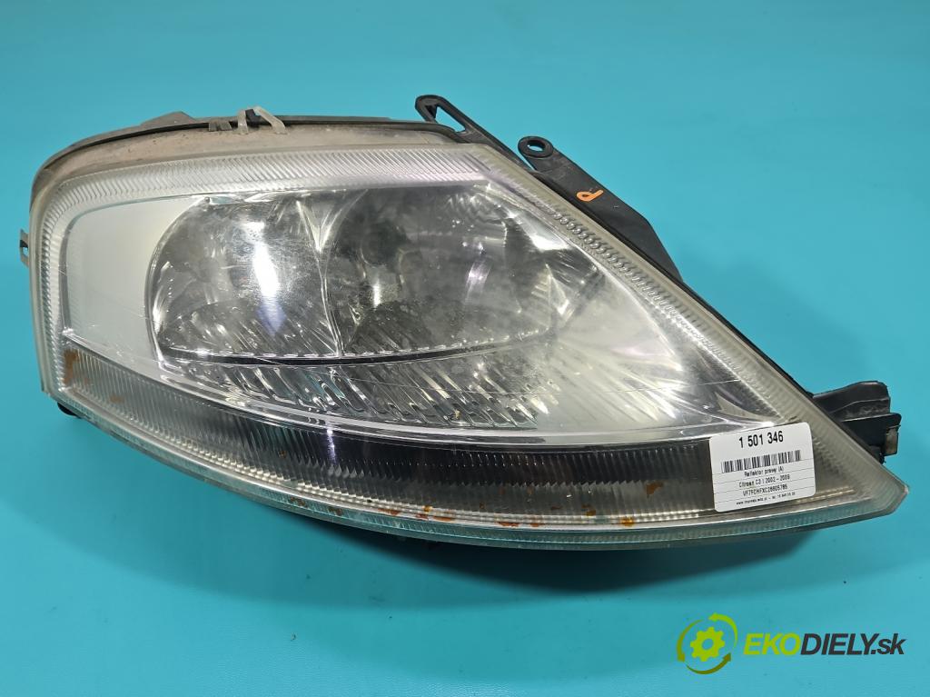 Citroen C3 I 2002-2009 1.1 8V 60 HP manual 44 kW 1124 cm3 5- Reflektor: pravý 9647214180 (Svetlo predné pravé)