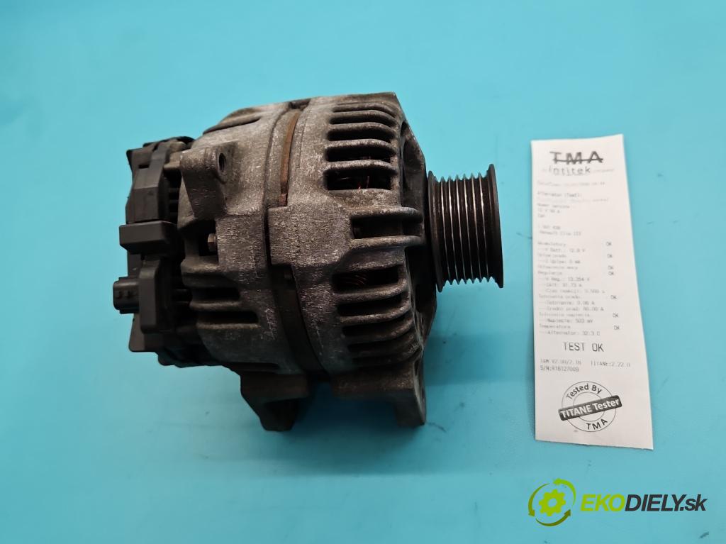 Renault Clio III 2005-2012 1,2.0 16V 75 HP manual 55 kW 1149 cm3 5- Alternator 0124325139 (Alternátor)