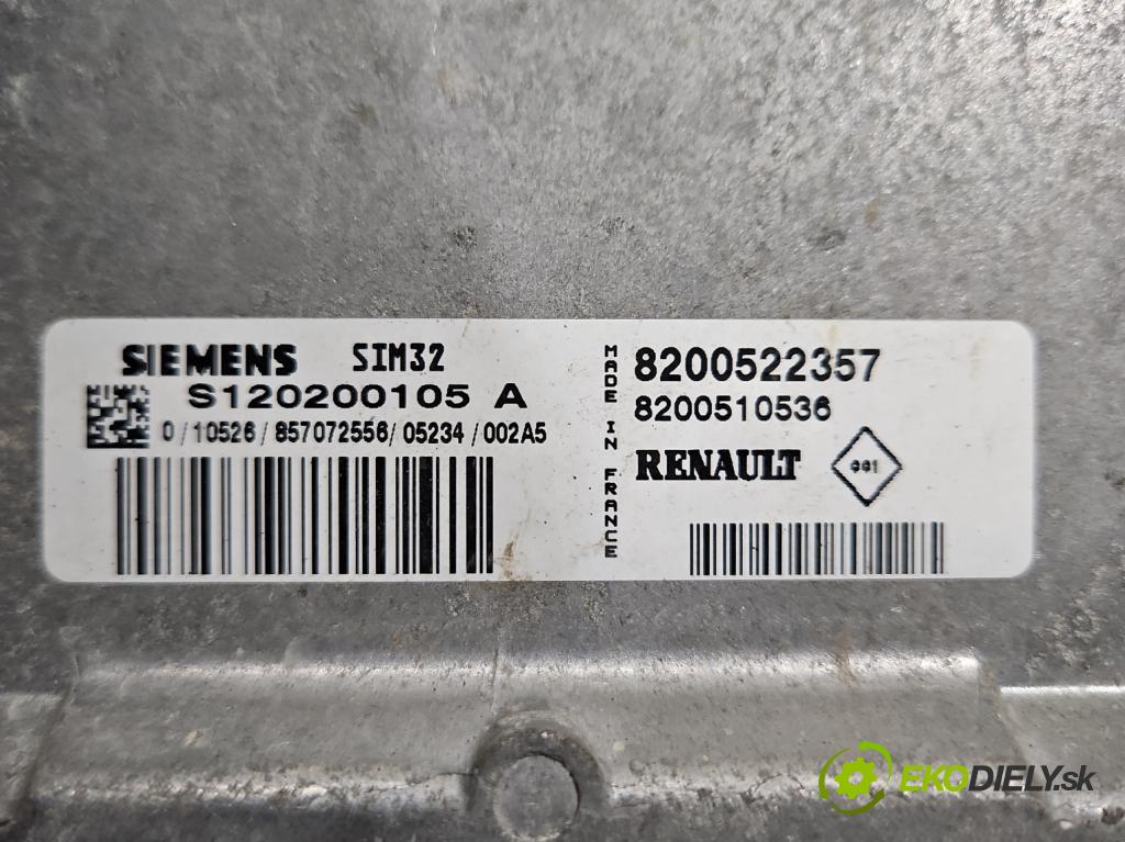 Renault Clio III 2005-2012 1,2.0 16V 75 hp manual 55 kW 1149 cm3 5- řídící jednotka motoru 8200522357
