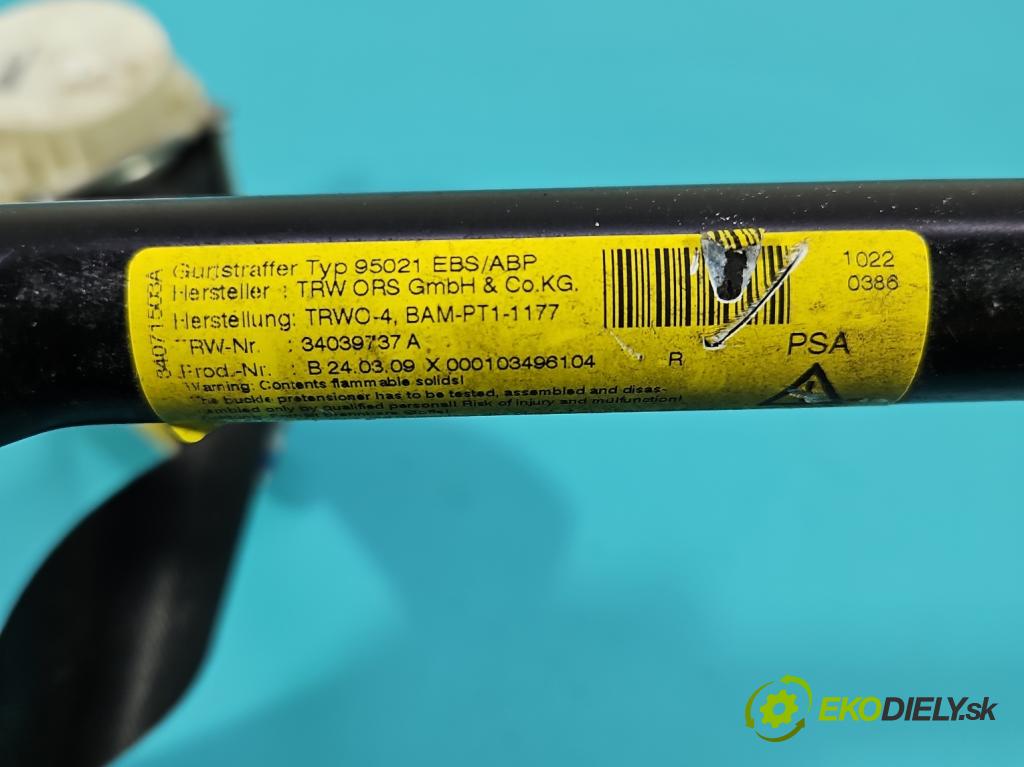 Peugeot 3008 I 2009-2016 1.6 hdi 109 HP manual 80 kW 1560 cm3 5- pas bezpečnosť: predné pravý 34068389D