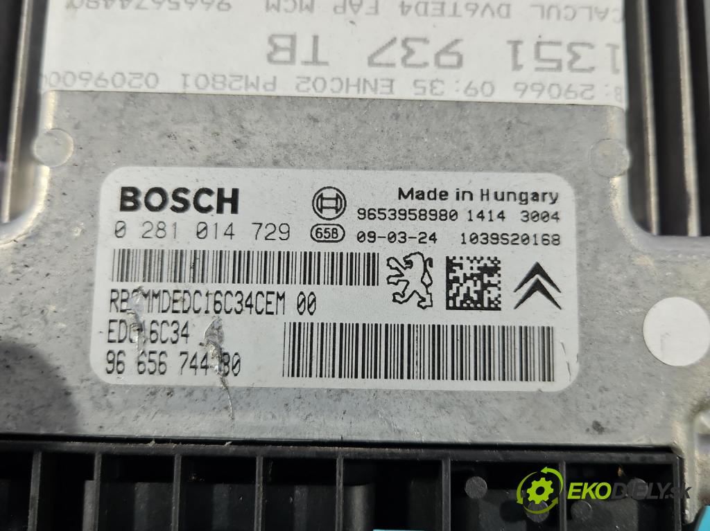 Peugeot 3008 I 2009-2016 1.6 hdi 109 HP manual 80 kW 1560 cm3 5- riadiaca jednotka motora 0281014729