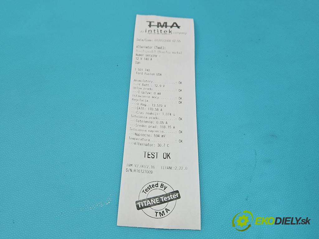 Ford Fusion USA 2012-2020 2.0 EcoBoost: automatic 179 kW 1999 cm3 4- Alternator DS7T-10300-HA (Alternátor)