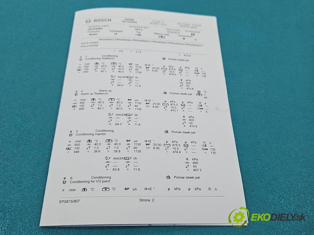 Vw Golf plus 2.0 tdi 140 HP manual 103 kW 1968 cm3 5- vstrekovacie čerpadlo 0414720404 (Vstrekovač paliva)