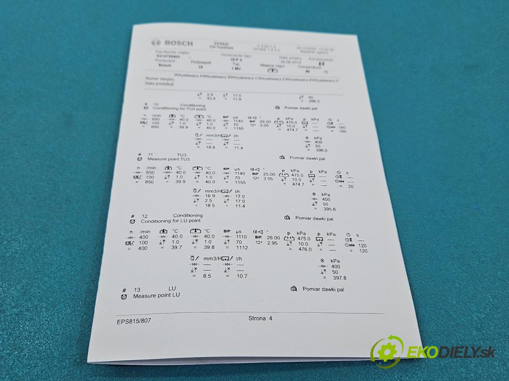 Vw Golf plus 2.0 tdi 140 HP manual 103 kW 1968 cm3 5- vstrekovacie čerpadlo 0414720404 (Vstrekovač paliva)