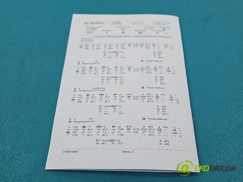 Vw Golf plus 2.0 tdi 140 HP manual 103 kW 1968 cm3 5- vstrekovacie čerpadlo 0414720404 (Vstrekovač paliva)