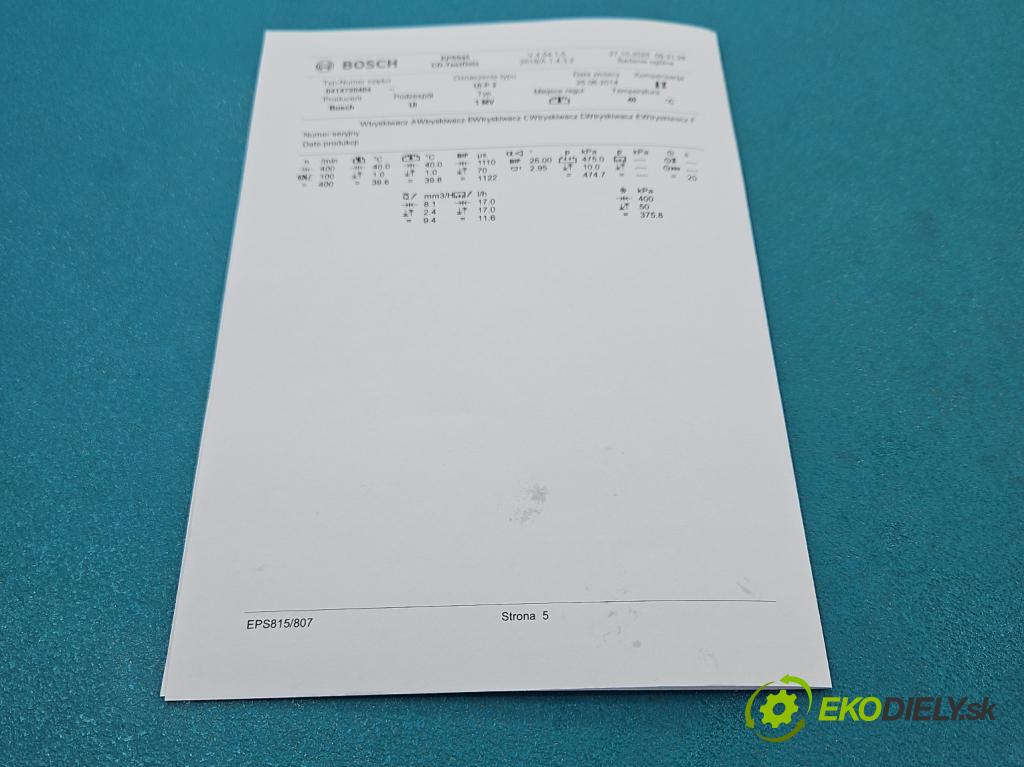 Vw Golf plus 2.0 tdi 140 HP manual 103 kW 1968 cm3 5- vstrekovacie čerpadlo 0414720404 (Vstrekovač paliva)