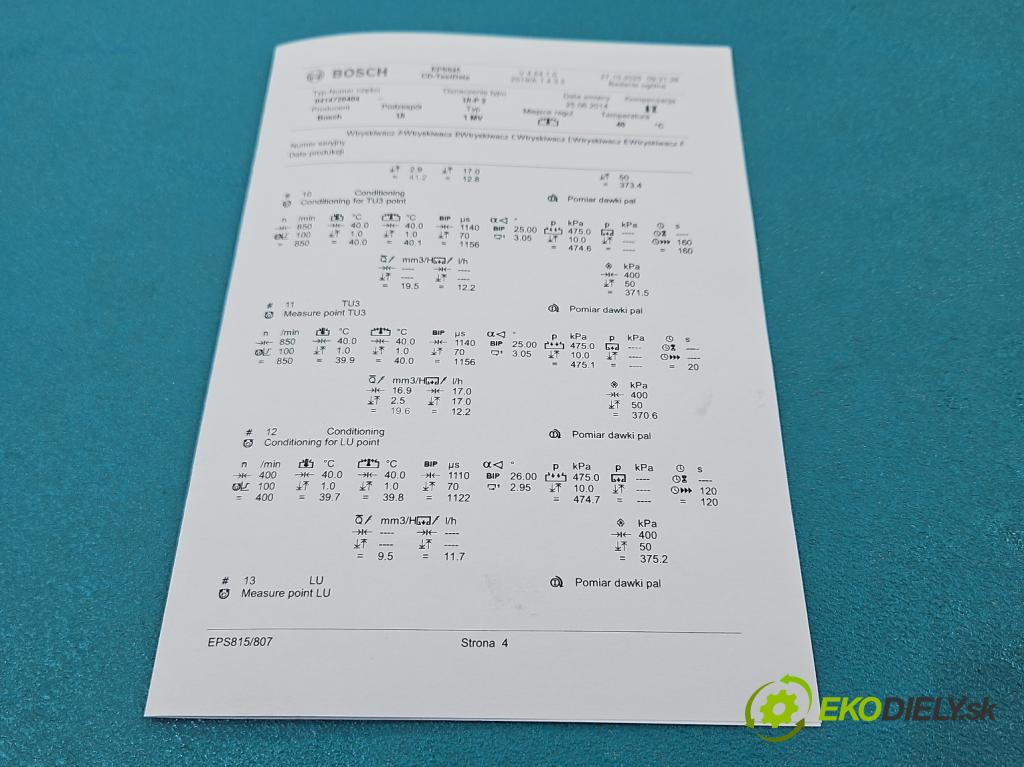 Vw Golf plus 2.0 tdi 140 HP manual 103 kW 1968 cm3 5- vstrekovacie čerpadlo 0414720404 (Vstrekovač paliva)