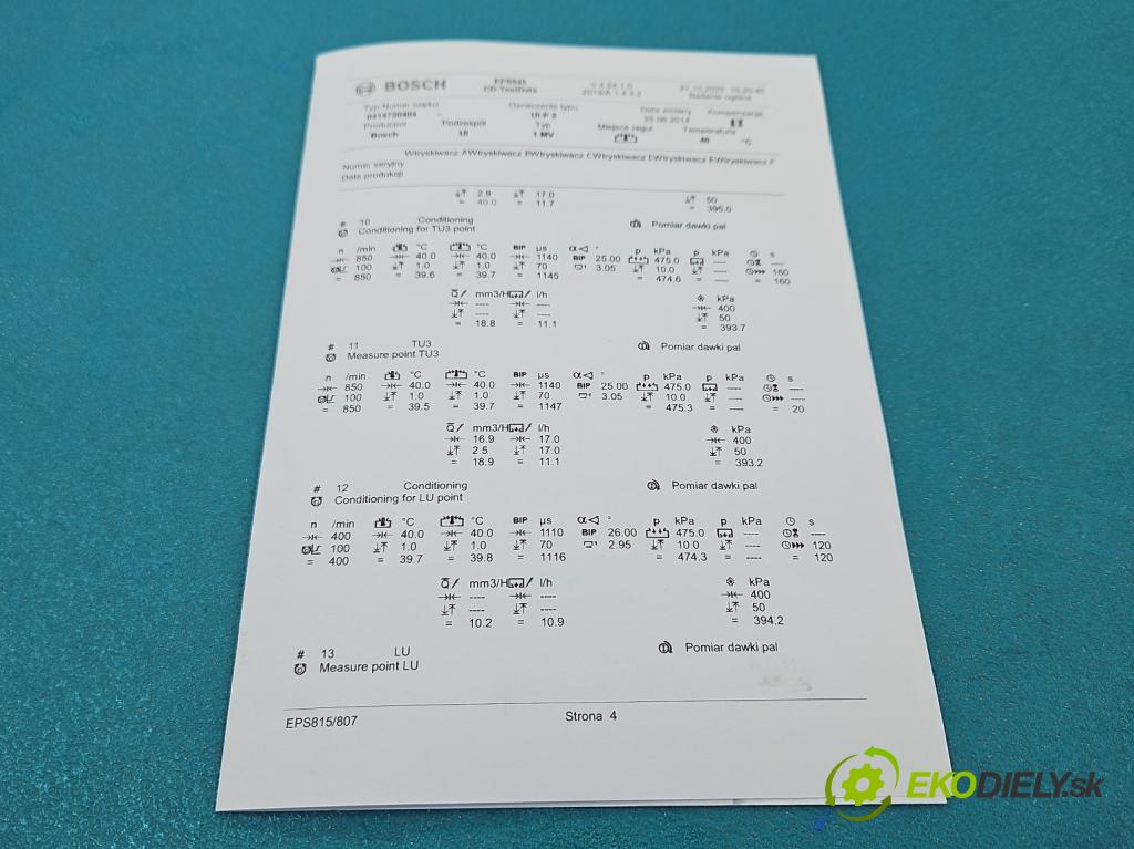 Vw Golf plus 2.0 tdi 140 HP manual 103 kW 1968 cm3 5- vstrekovacie čerpadlo 0414720404 (Vstrekovač paliva)