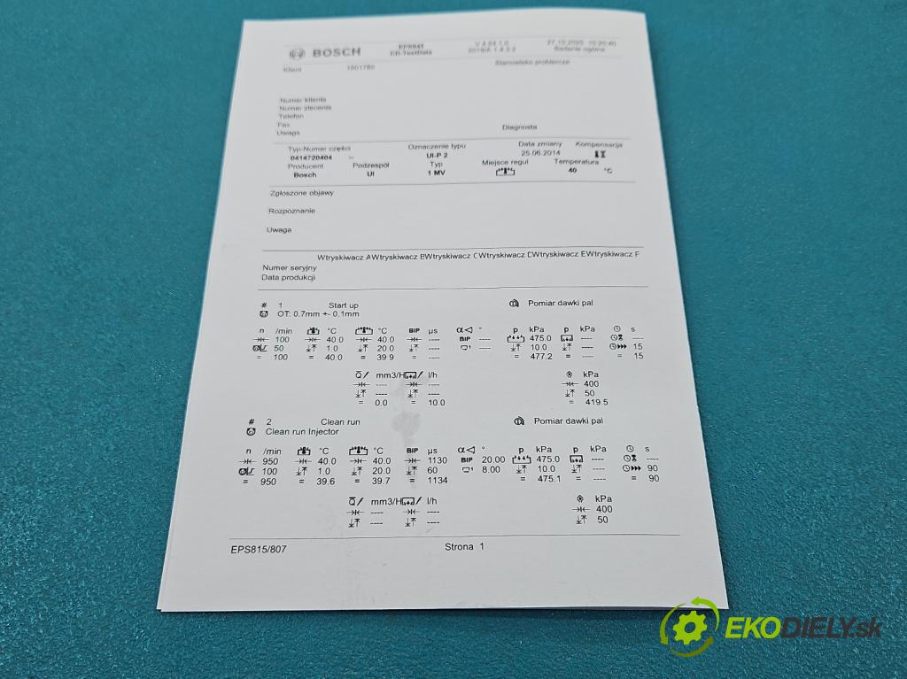 Vw Golf plus 2.0 tdi 140 HP manual 103 kW 1968 cm3 5- vstrekovacie čerpadlo 0414720404 (Vstrekovač paliva)