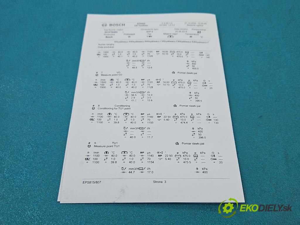 Vw Golf plus 2.0 tdi 140 HP manual 103 kW 1968 cm3 5- vstrekovacie čerpadlo 0414720404 (Vstrekovač paliva)