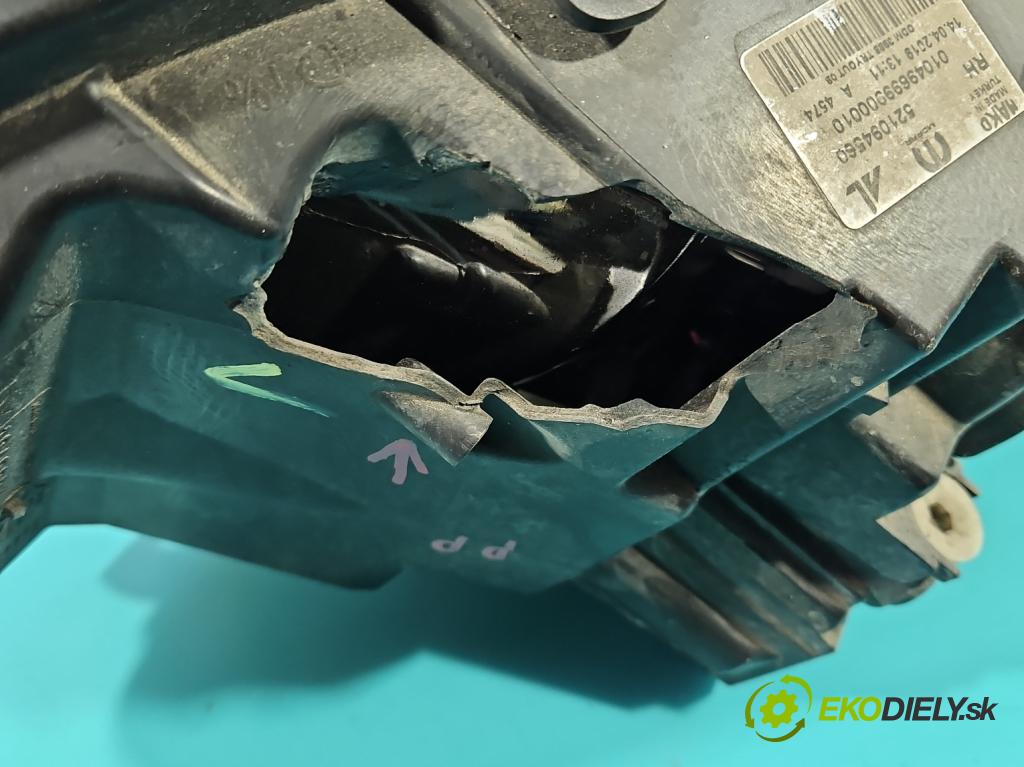 Fiat Doblo II 2010- 1.4 120 HP manual 88 kW 1368 cm3 5- Reflektor: pravý 521094560 (Svetlo predné pravé)